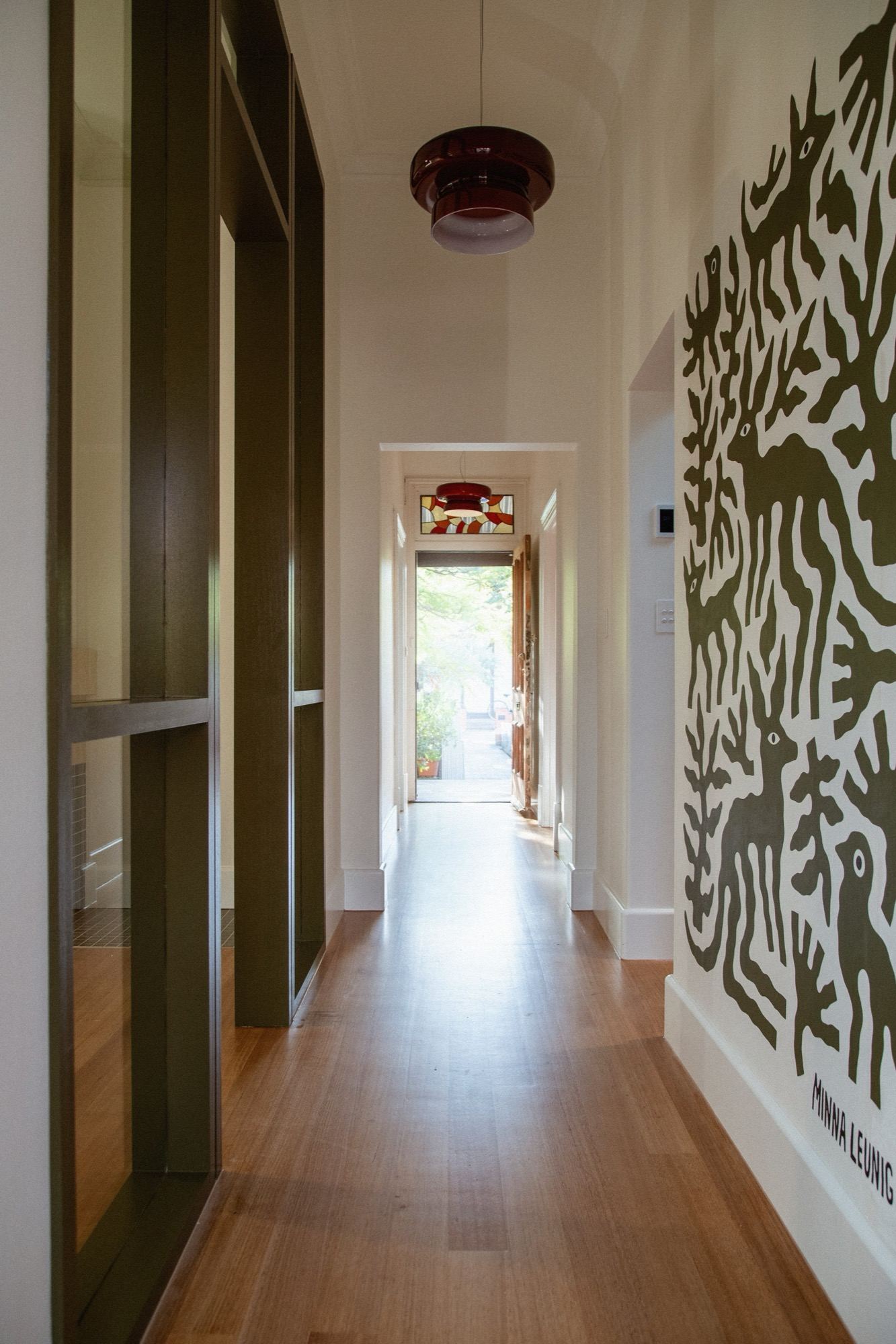 Hallway with artwork
